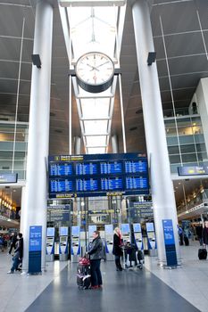 Copenhagen airport Kustrup view of inside terminal, taken on February 2012