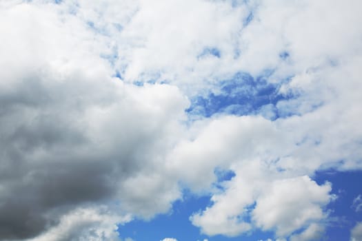 stratocumulus clouds and the dark blue sky