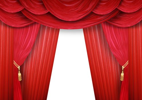 Red curtain of a classical theater 