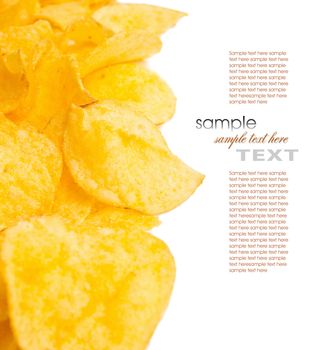 potato chips isolated on white background