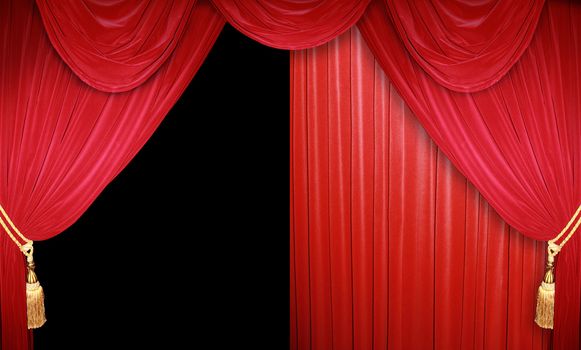 Red curtain of a classical theater 