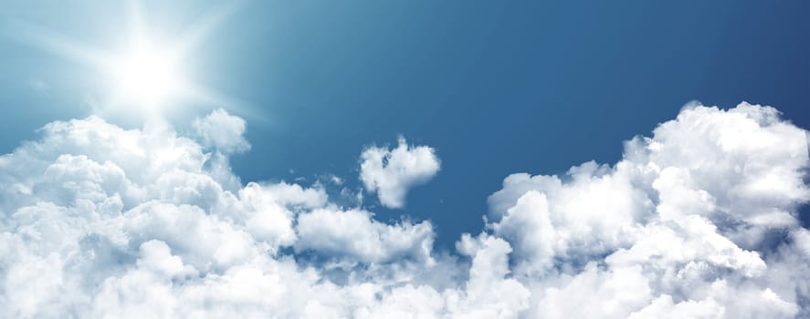 White clouds in blue sky