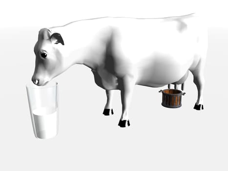 cow and milk