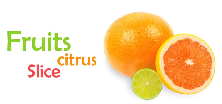 citrus fruits on white