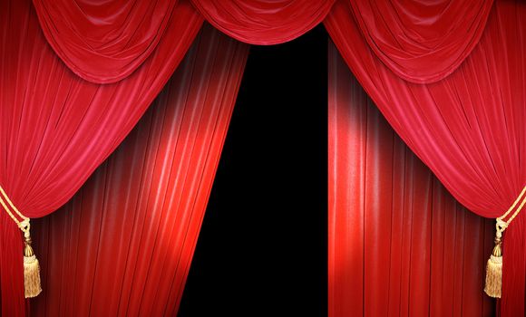 Red curtain of a classical theater 