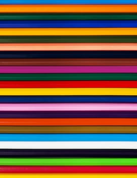 Background of colored wood pencils for children's creativity