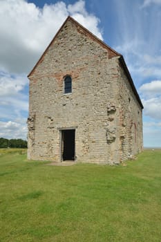 ancient stone church by coast