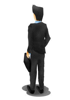 business man from the back,illustration