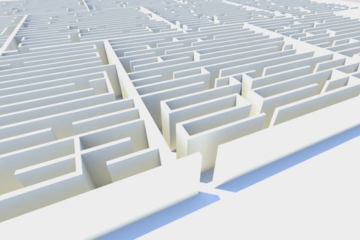 endless maze 3d rendered