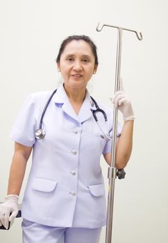 Nurse with I.V drips Equipment