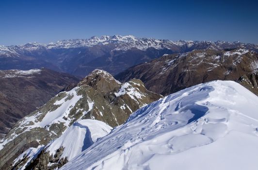 summit of Italian Alps in spring. Diavolo di Tenda peak (2914m)