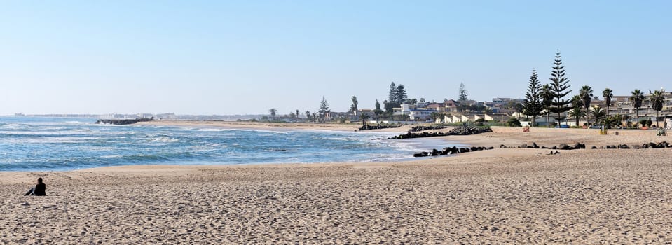 Panorama from three photos of Swakopmund, Namibia