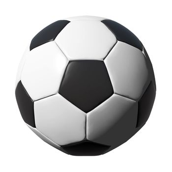 Leather soccer ball isolated on white background.