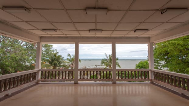 Terraced house on the beach.