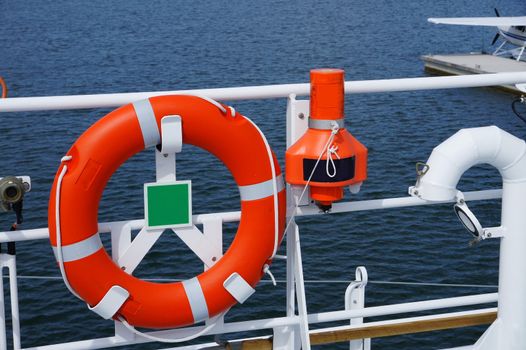 The lifebuoy ring on a vessel is in available seat