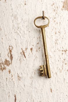 old key, wall background