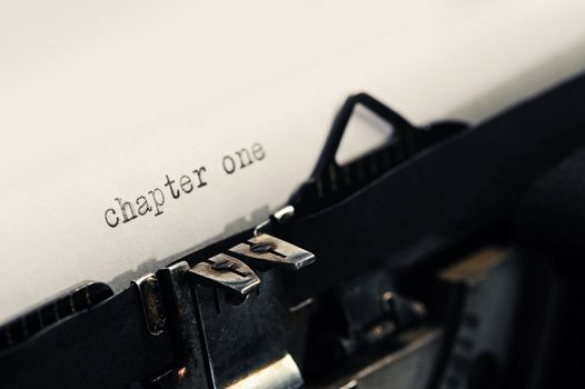 detail of Old Vintage Typewriter: chapter one