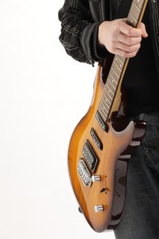 guitarist rock star  on white background