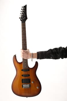 guitarist rock star on white background