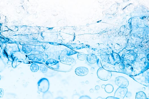 Background of Blue Bubbles Foam, closeup