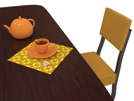 Cup of coffee on a wooden table