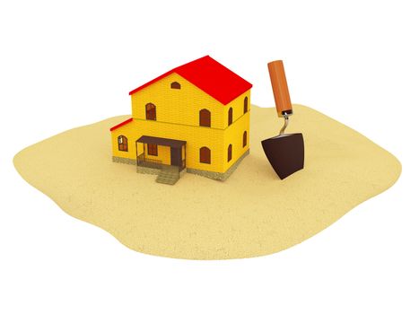 The small yellow house on the sand