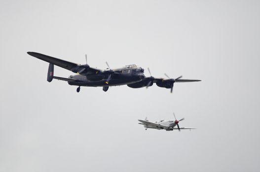 LONDON, UK, Saturday July 14, 2012. Battle of Britain Memorial flight at Farnborough International Airshow 2012.