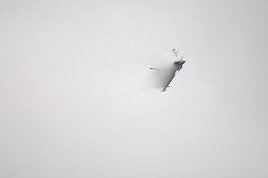 LONDON, UK, Saturday July 14, 2012. The Eurofighter Typhoon displaying at Farnborough International Airshow 2012.