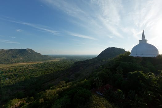 Sky above small mountains, covered with trees. Sri Lanka