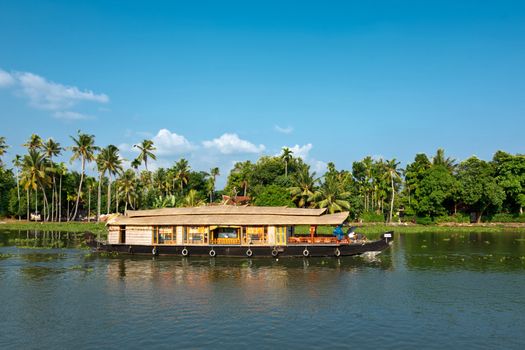 Houseboat on Kerala backwaters. Kerala, India