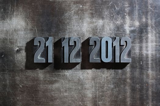 antique metal letter-press typ: Doomsday 21. December 2012