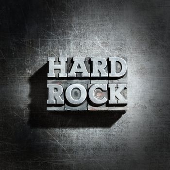 metal HARD ROCK background :  antique metal letter-press type.