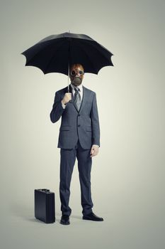 business man with umbrella