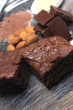 some brownies with their ingredients