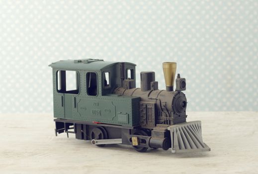 Scale Model of an Old Fashioned Locomotive Steam Train