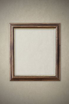 wooden  picture frame, copy space