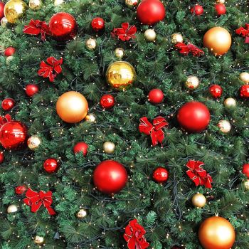 Decorative Christmas balls and Christmas tree   