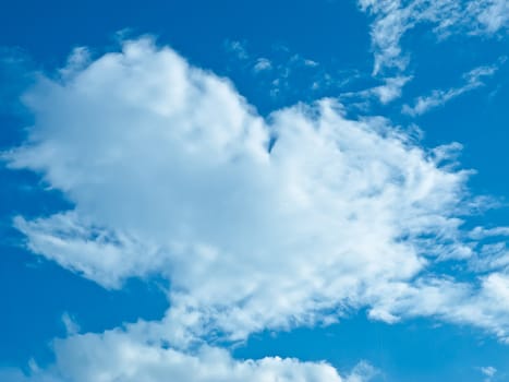 The Cloud and blue sky looklike heart