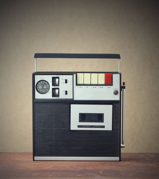 old monophonic cassette recorder from the early 1970s
