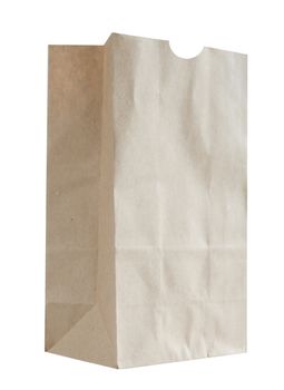 empty  paper bags on white background .