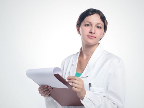 Portrait Of A Young Woman Doctor, 
Looking At Camera