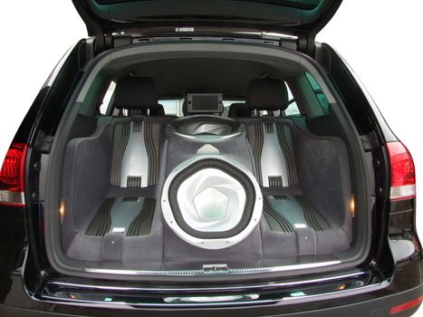 Backside of car with luxury audio-system