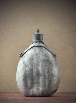 vintage aluminum army canteen