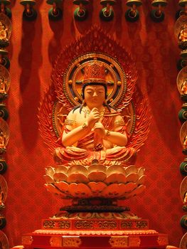 buddha in chinese temple shown a spiritual of buddhist.    