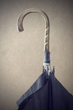 Old wooden umbrella handle