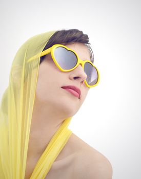 Young beautiful woman in sunglasses 