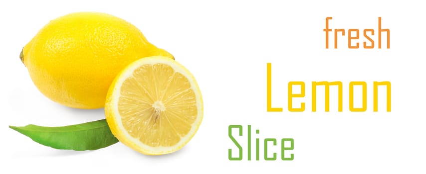 Fresh lemon citrus isolated on white background