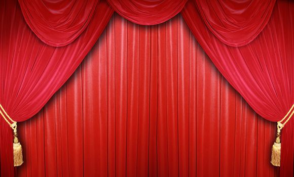 Red curtain of a classical theater 