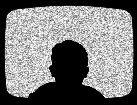 Illustration of a child watching Television
