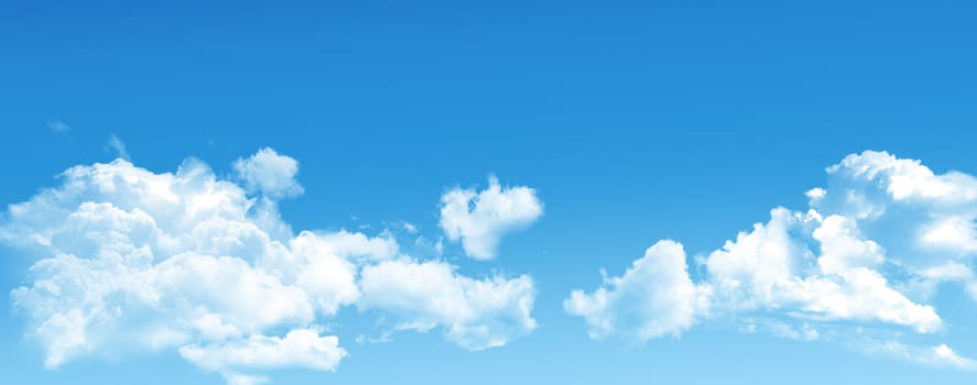 White clouds in blue sky